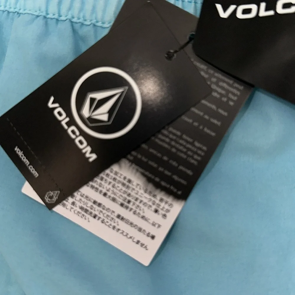 Volcom Standard 17-inch Elastic Waist Surf Swim Trunks Blue Men's‎ NWT